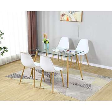 Modern Kitchen Dining Table Set with 4 Chairs - Space Saving