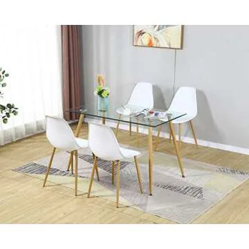 Modern Kitchen Dining Table Set with 4 Chairs - Space Saving