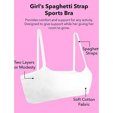 Comfortable Fruit of the Loom Girls' Spaghetti Strap Bra