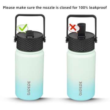 Stylish BJPKPK Insulated Water Bottle - 15 oz with Straw