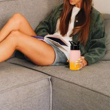 Stylish BJPKPK Insulated Water Bottle - 15 oz with Straw