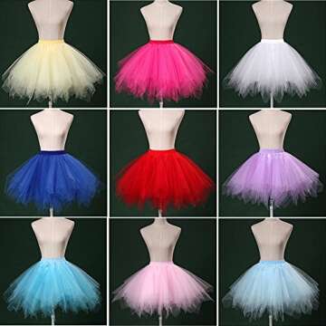 Bbonlinedress White Tutu Tulle Skirt Halloween Costume Adult Tutu Puffy 80s Skirt Vintage Birthday Party Skirt White M