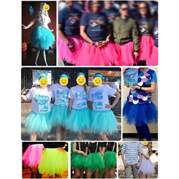 Bbonlinedress White Tutu Tulle Skirt Halloween Costume Adult Tutu Puffy 80s Skirt Vintage Birthday Party Skirt White M