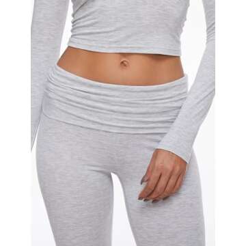 Women's 2-Piece Lounge Set Cropped Top Flare Pants
