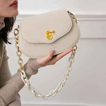 UUCOMOO Crossbody Saddle Bags White Purse for Women Small Crossbody Bags Purses and Handbags Women's...