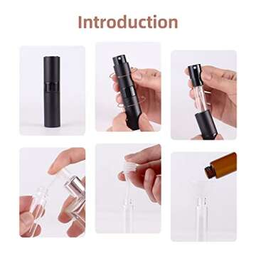 ZERNBER 8ML Atomizer Perfume Travel Refillable (2 PCS) Empty Travel Cologne Sprayer Bottles Refillable, Mini Portable Dispenser(Matte Black&Silver)