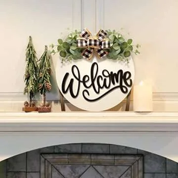 Welcome Sign for Front Door St Patrick's Day Decoration St Patrick's Day Wreath Spring Easter Decor Farmhouse Front Door Wreath - Round Hanging Welcome Home Decor Outdoor Indoor Housewarming Gift