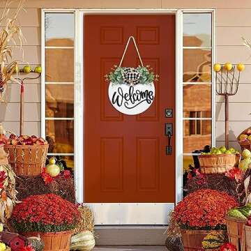 Welcome Sign for Front Door St Patrick's Day Decoration St Patrick's Day Wreath Spring Easter Decor Farmhouse Front Door Wreath - Round Hanging Welcome Home Decor Outdoor Indoor Housewarming Gift