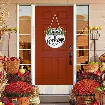 Welcome Sign for Front Door St Patrick's Day Decoration St Patrick's Day Wreath Spring Easter Decor Farmhouse Front Door Wreath - Round Hanging Welcome Home Decor Outdoor Indoor Housewarming Gift