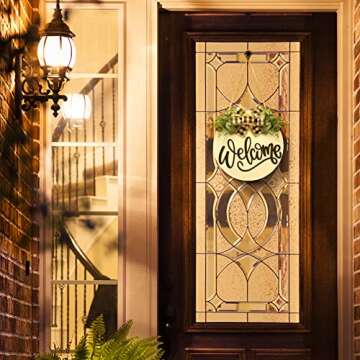 Welcome Sign for Front Door St Patrick's Day Decoration St Patrick's Day Wreath Spring Easter Decor Farmhouse Front Door Wreath - Round Hanging Welcome Home Decor Outdoor Indoor Housewarming Gift