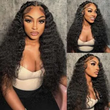 MOONBAY 5x5 Lace Closure Wig Human Hair Deep Wave 28 Inch