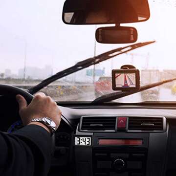 Betus Car Dashboard Digital Clock - Vehicle Adhesive Clock with Jumbo Time & Day Display - Mini Automotive Stick On Watch for Car Truck Dashboard & Air Vent(Black Pack of 1)