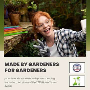 Dibby Seed Sowing Garden Tool Dibber Planter Transplanter – Sow Seeds at the Right Depth – Easily Transplant Delicate Seedlings (Little Dibby) Pink