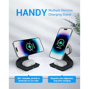 3 in 1 Wireless Charger for MagSafe - Stylish & Safe Charging