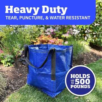 DURASACK Heavy Duty Storage Tote Bag 22-Gallon Rugged Woven Polypropylene Moving Bag, Reusable Self-...