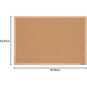Quartet 35-380342Q Corkboard, Framed Bulletin Board, 17" x 23" Cork Board, Oak Finish Frame, Brown