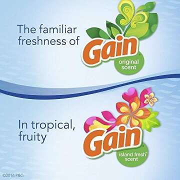 Febreze Car Air Freshener, 2 Gain Original and 2 Gain Island Fresh Scents, Odor Eliminator for Stron...