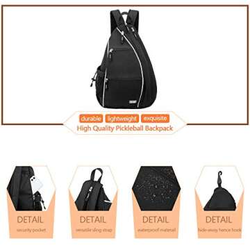 Durable Sucipi Pickleball Bag Backpack for All Users