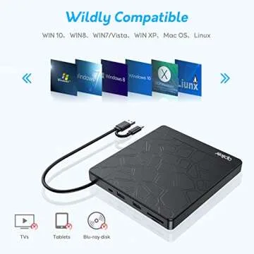 Buy Apiker External DVD Drive – Fast USB 3.0 Burner