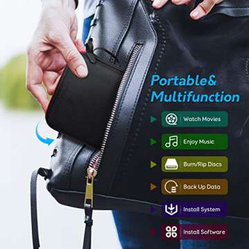 Buy Apiker External DVD Drive – Fast USB 3.0 Burner