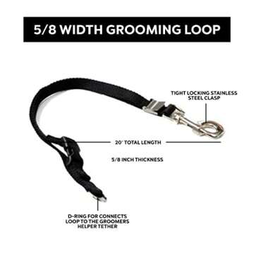 Groomers Helper® 5/8" Professional Loop - Pet Grooming Safety Loop for Dog Bathing, Dog Grooming & ...