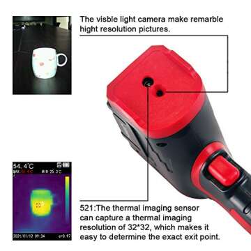 NOYAFA Thermal Camera NF-521,1024 Pixel Resolution,Industrial Infrared Camera Used in Various Fields Such as mainboard Maintenance and Industrial smeltinge with 2.4 TFT LCD Display