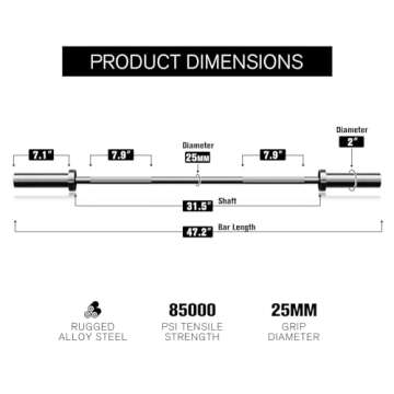 RitFit 4FT Barbell Weight Set with 35LB Plates - Durable & Effective Weightlifting