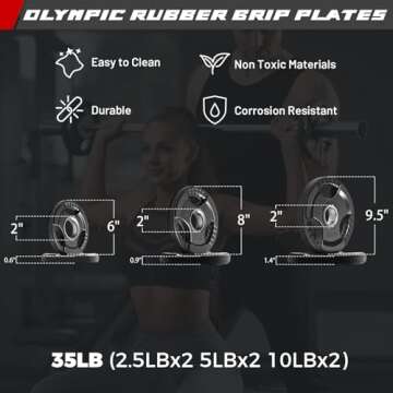 RitFit 4FT Barbell Weight Set with 35LB Plates - Durable & Effective Weightlifting