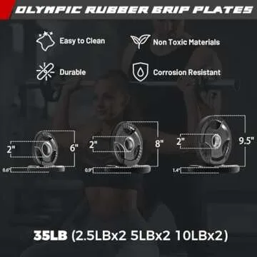 RitFit 4FT Barbell Weight Set with 35LB Plates - Durable & Effective Weightlifting