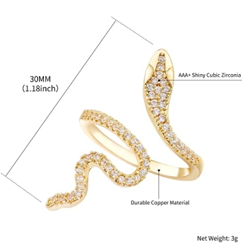 Trendy LEE&RO Gold Snake Ring for Stylish Women