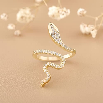 Trendy LEE&RO Gold Snake Ring for Stylish Women