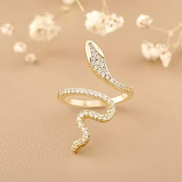Trendy LEE&RO Gold Snake Ring for Stylish Women