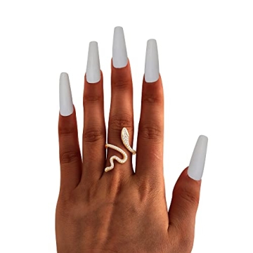 Trendy LEE&RO Gold Snake Ring for Stylish Women