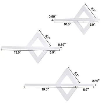 piorlado White Floating Shelves for Wall, Wall Shelves Set of 3, Wall Mounted Shelves for Bedroom, Hallway, Office, Living Room
