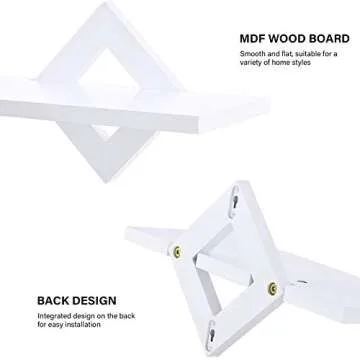 piorlado White Floating Shelves for Wall, Wall Shelves Set of 3, Wall Mounted Shelves for Bedroom, Hallway, Office, Living Room
