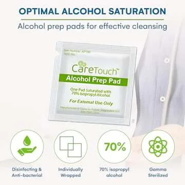 Alcohol Wipes | Individually Wrapped Alcohol Prep Pads with 70% Isopropyl Alcohol, Great for Medical & First Aid Kits | Sterile, Antiseptic 2-Ply Alcohol Swabs - 300 count