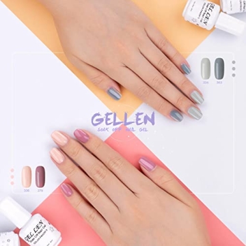 Gellen Gel Nail Polish Set with 6 Classic Pastel Shades