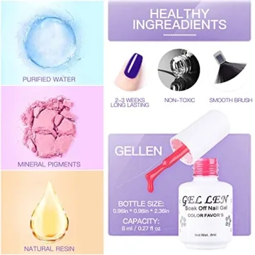 Gellen Gel Nail Polish Set with 6 Classic Pastel Shades