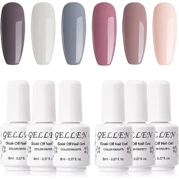 Gellen Gel Nail Polish Set with 6 Classic Pastel Shades