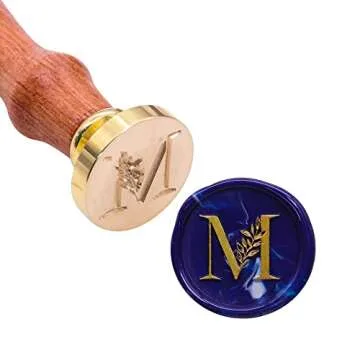 SWANGSA Initial Alphabet M Wax Seal Stamp, Vintage Elegant Botanical Leaves Letter Sealing Stamp for...