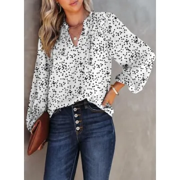 Dokotoo Fashionable Floral Print Women’s Blouse for Office