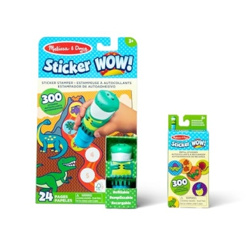 Melissa & Doug Sticker Wow!™ Dinosaur Bundle: Sticker Stamper, 24-Page Activity Pad, 600 Total Sti...