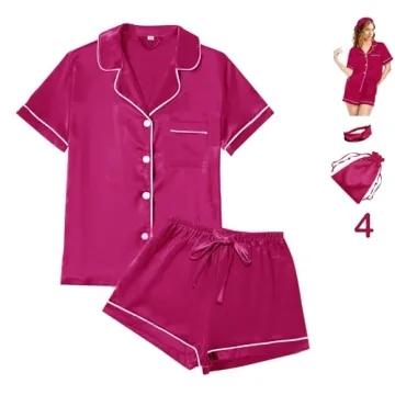Luxurious Women’s Satin Pajama Set - 4Pcs for Comfort