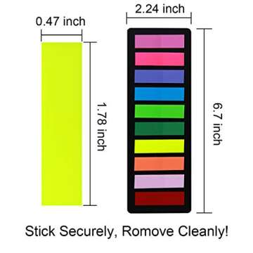 KICNIC Page Markers Sticky Index Tabs, Arrow Flag Tabs Colored Sticky Notes for Page Marker Bookmarks [10 Primary Colors, 750 Pieces] Sticks Securely, Removes Cleanly