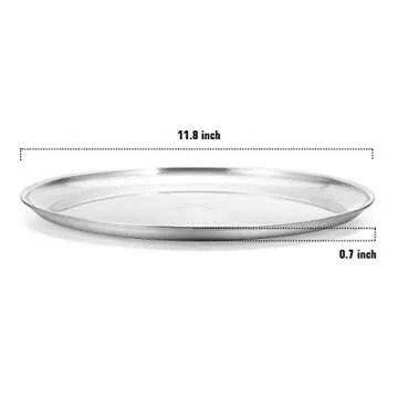 Deedro Pizza Baking Pan Pizza Tray 12 inch Stainless Steel Pizza Pan Round Pizza Baking Sheet Oven T...