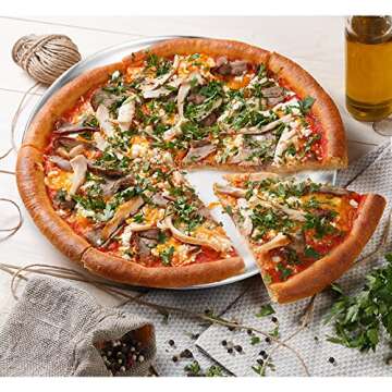 Deedro Pizza Baking Pan Pizza Tray 12 inch Stainless Steel Pizza Pan Round Pizza Baking Sheet Oven Tray Pizza Crisper Pan, Healthy Pizza Cooking Pan for Oven Baking, 4 Pack