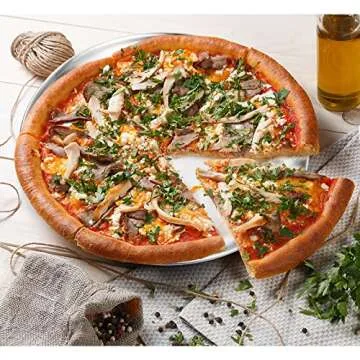 Deedro Pizza Baking Pan Pizza Tray 12 inch Stainless Steel Pizza Pan Round Pizza Baking Sheet Oven Tray Pizza Crisper Pan, Healthy Pizza Cooking Pan for Oven Baking, 4 Pack