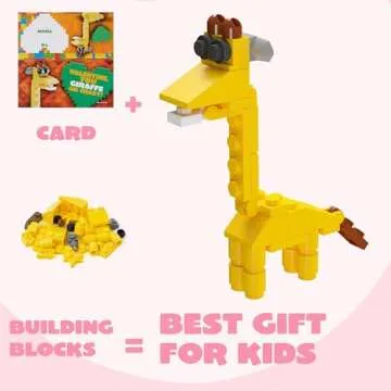 JOYIN 24 Packs Valentines Day Cards with Safari Animal Building Blocks for Gifts Party Favor, Classroom Exchange Prize, Valentine’s Greeting Cards