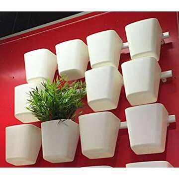 DODXIAOBEUL 5pcs Hanging Cup Holder,Rolling Cart Accessories Utility cart Accessories Hanging Bins,Hanging Flower Pots,Space Saver,Storage Bucket Desktop Container,Make Up Pencil Holder White