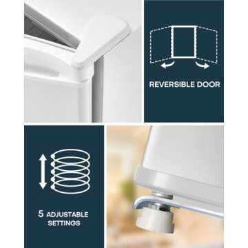 Upstreman 1.7 Cu.ft Mini Fridge with Freezer, Dorm Essentials, Adjustable Thermostat, Energy Saving, Low Noise, Single Door Compact Refrigerator for Dorm, Office, Bedroom, White-FR17